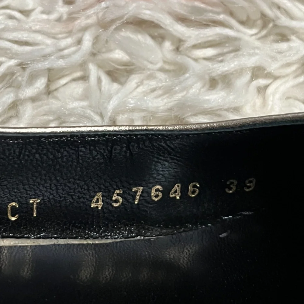 New Authentic Saint Laurent Babies Metallic Mary Jane Pumps - Picture 7 of 7